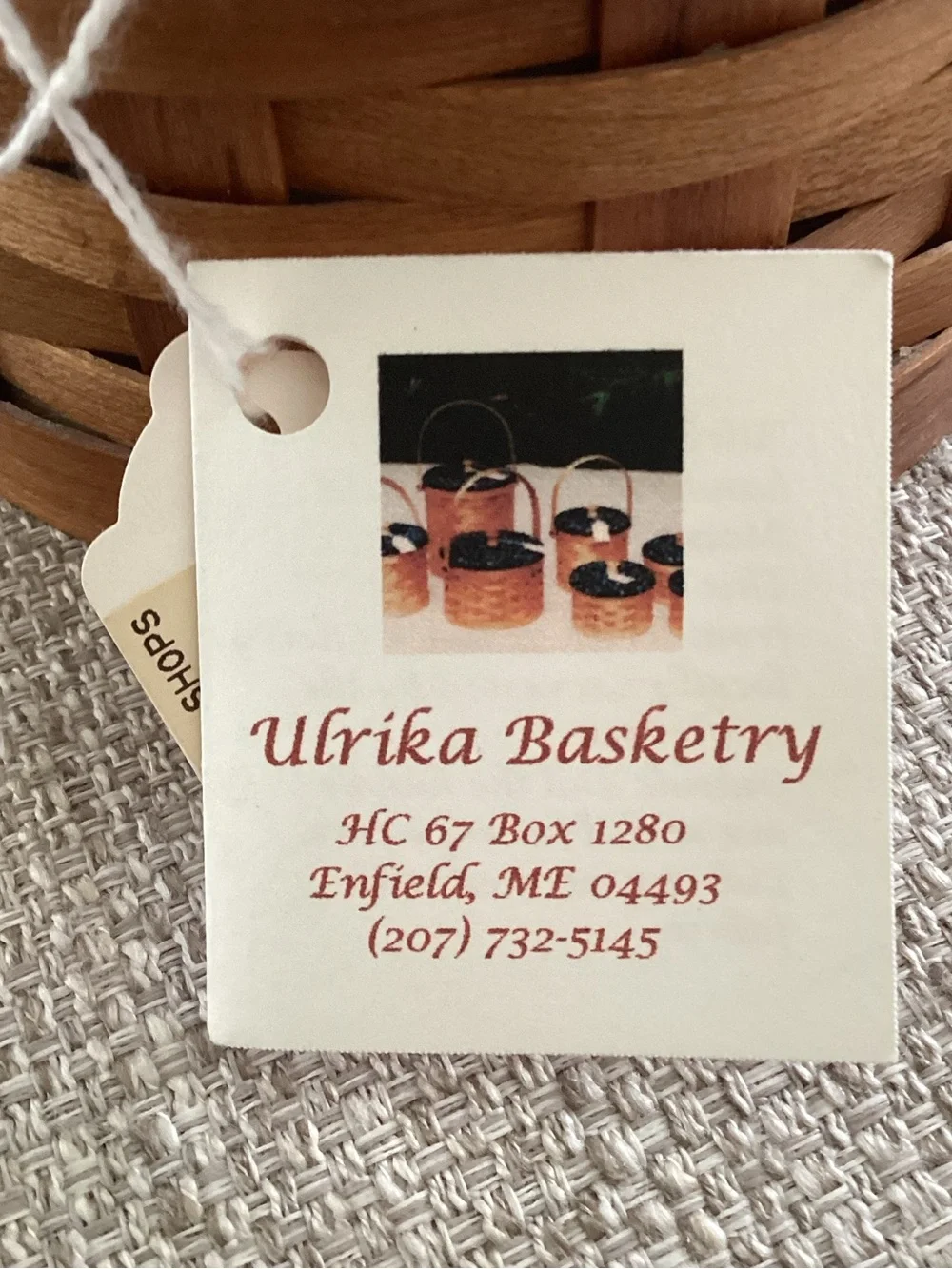Ulrika Basketry Cherry Jewelry Basket Trinket Wildlife Design Maine